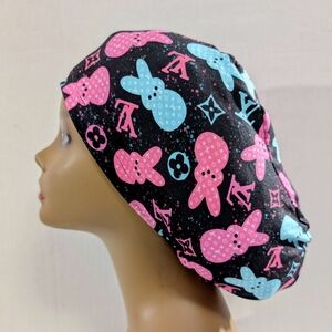 Easter, Boujee, Euro Style Scrub Cap, Scrub Cap, Surgery Hat, Chemo Hat